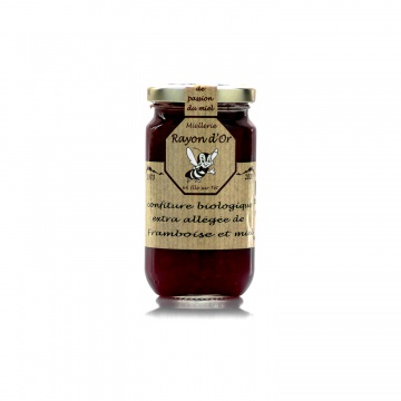 Confiture bio à la framboise et au miel 220g • Miel Rayon d'Or