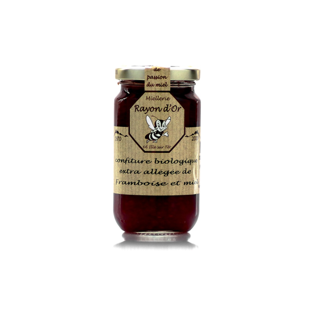 Confiture bio à la framboise et au miel 220g