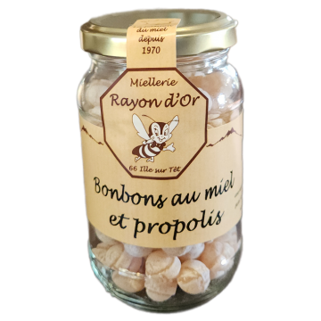 Bonbons au miel des Pyrénées et propolis180 pot verre
